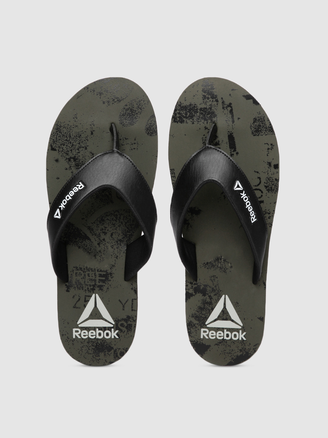 reebok black flip flops