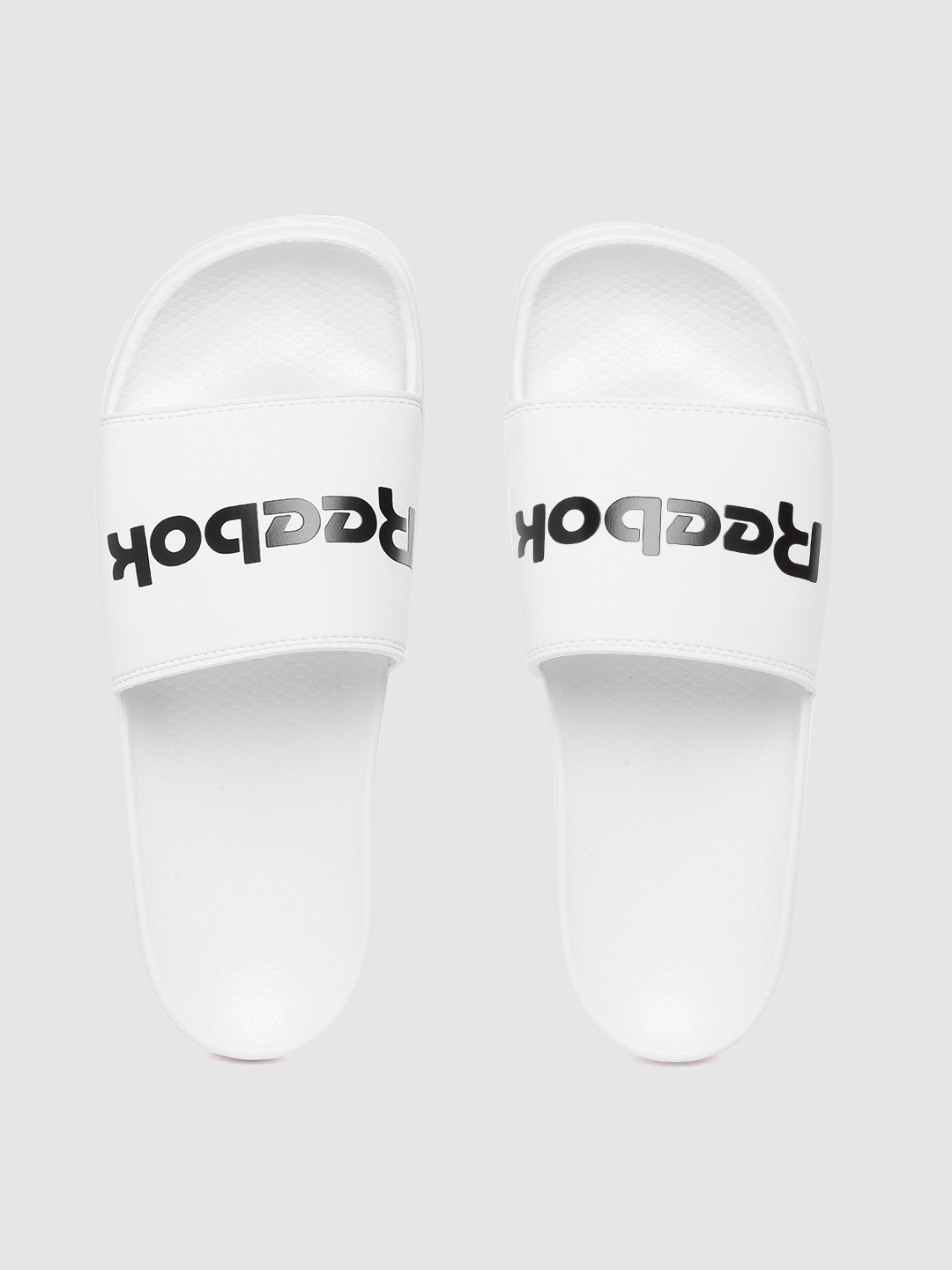reebok sliders white