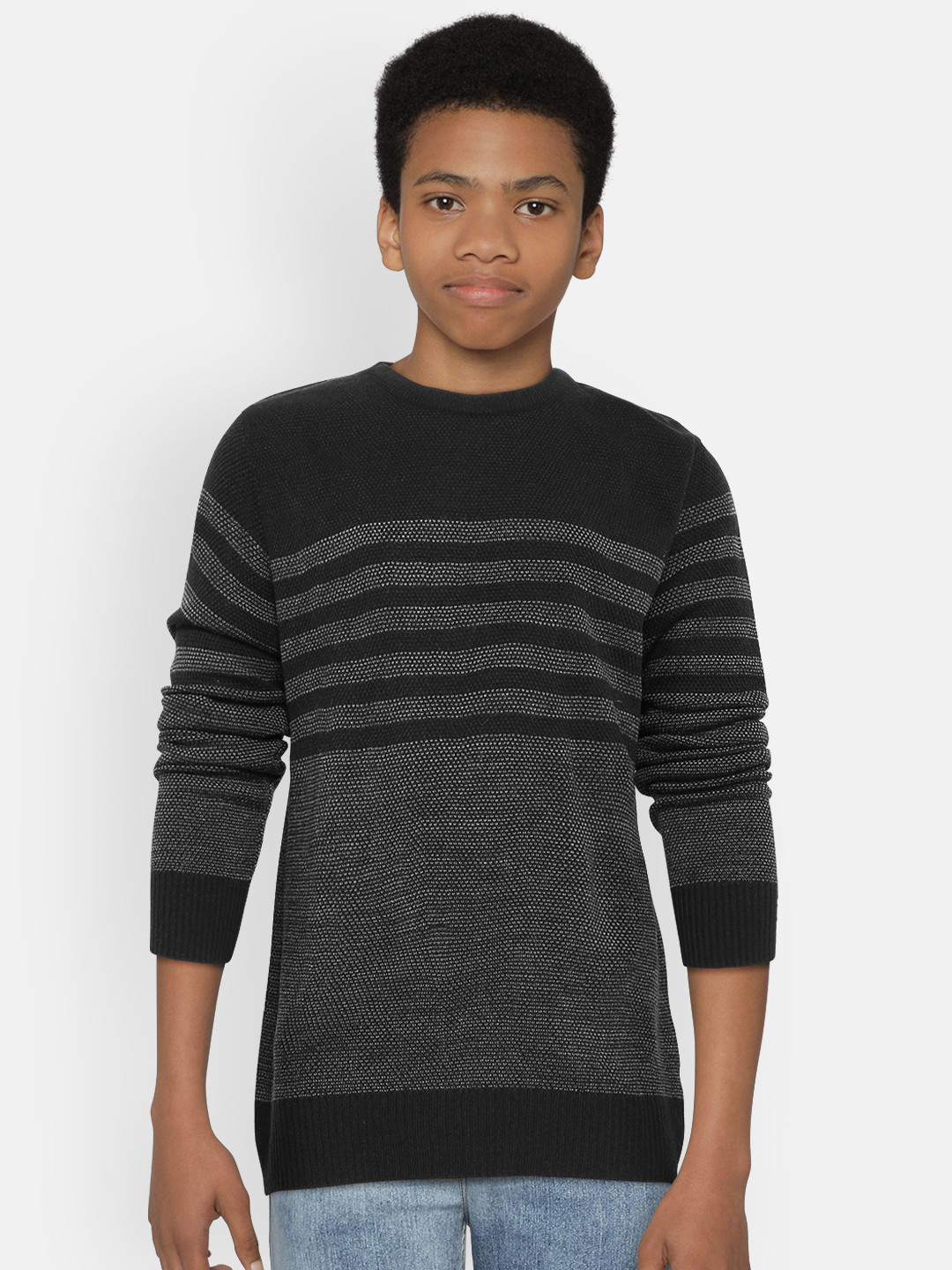Buy Wingsfield Boys Navy Blue Self Striped Sweater Sweaters for Boys