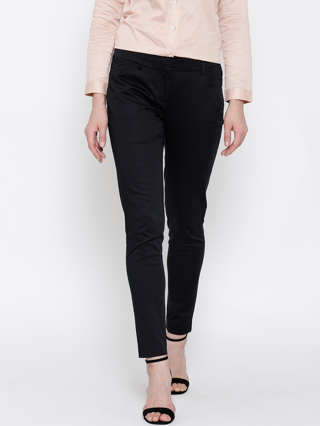 flat front slim fit trousers