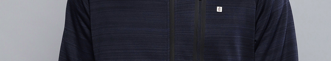 Buy Louis Philippe Ath.Work Men Navy Blue Self Striped Sweatshirt ...