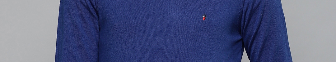 Buy Louis Philippe Sport Men Blue Solid Sweater - Sweaters for Men ...