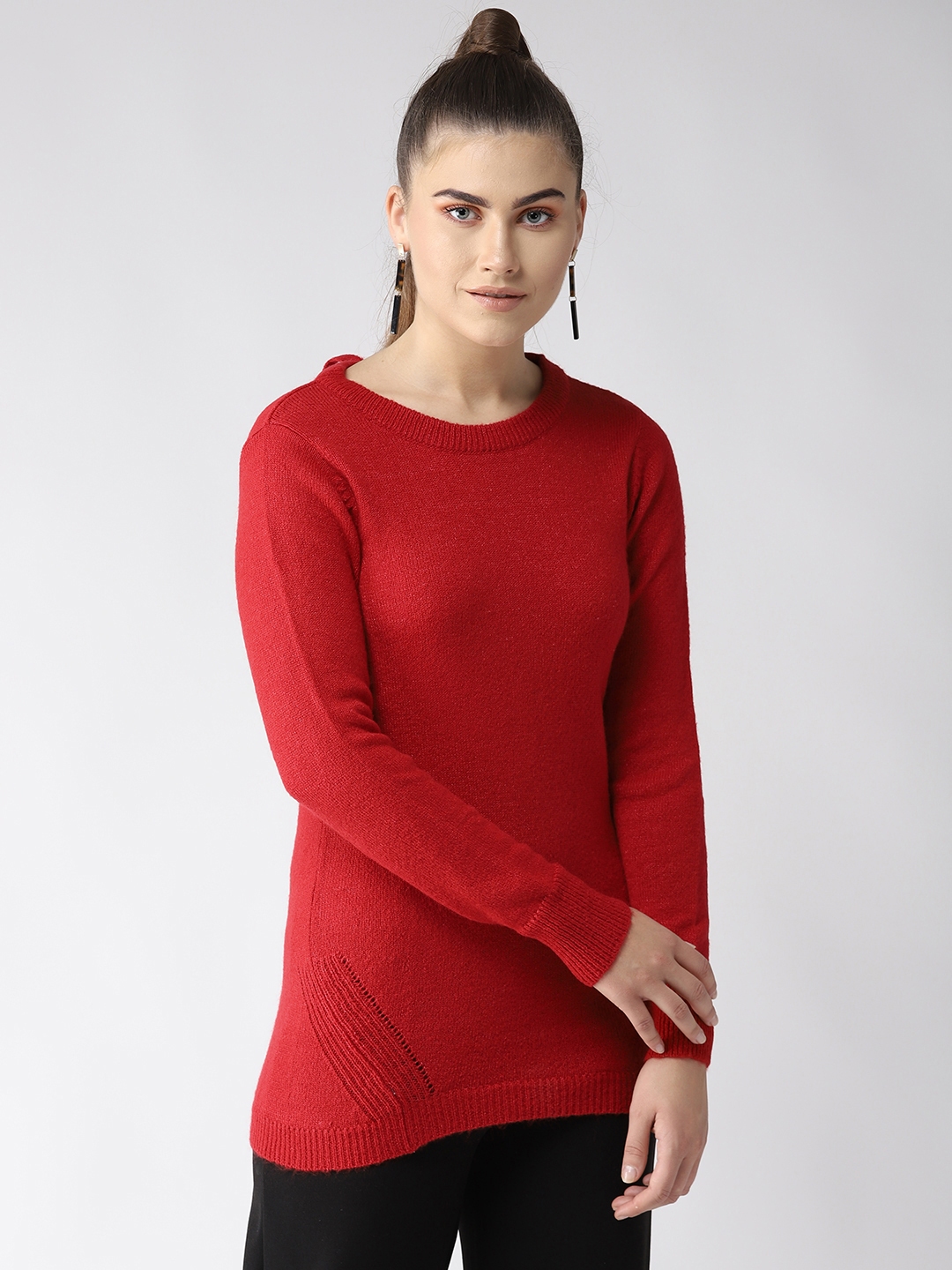 Buy Madame Women Red Solid Sweater - Sweaters for Women 10473990 | Myntra