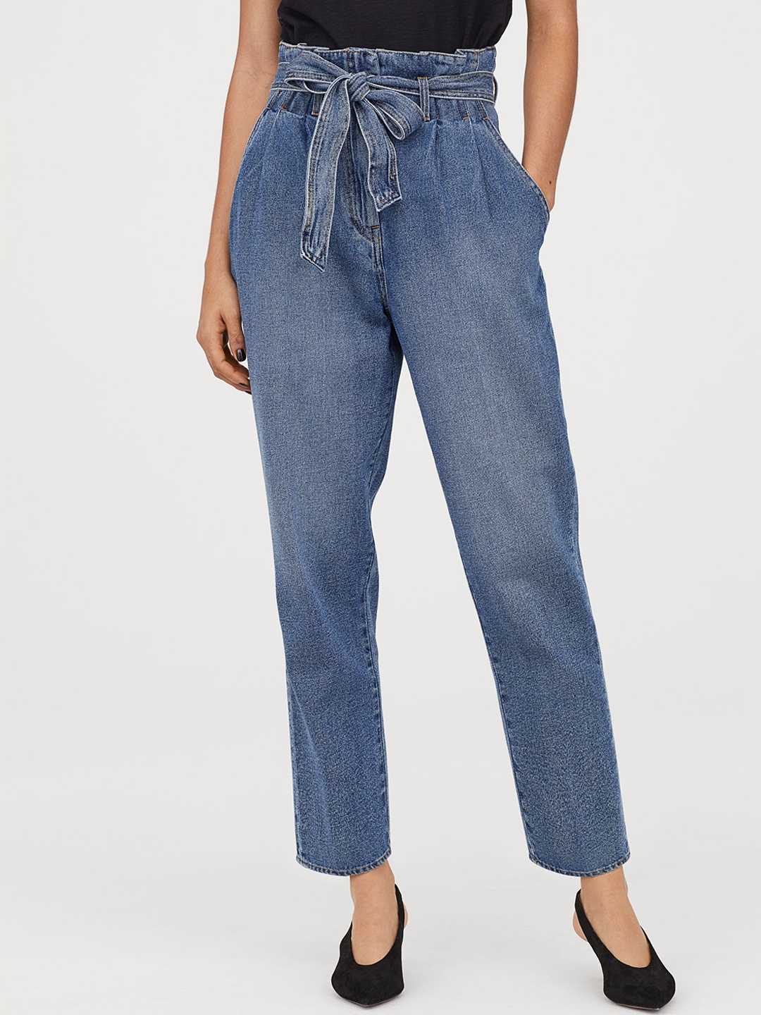 Buy H&M Women Blue Paper Bag Jeans - Jeans for Women 10477840 | Myntra
