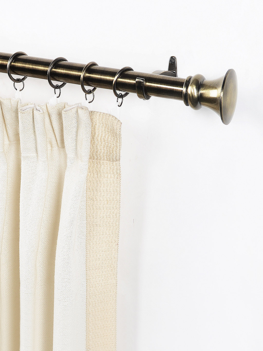 Buy Deco Window Silver Toned Stainless Steel Extendable Curtain Rod With Brackets & Finials