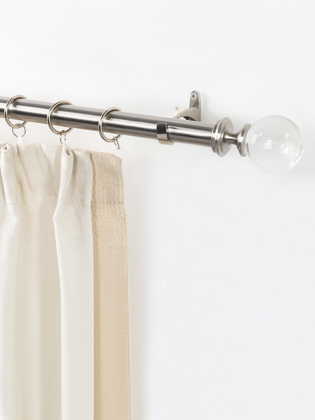 Buy Deco Window Silver Toned Stainless Steel Curtain Rod With Brackets