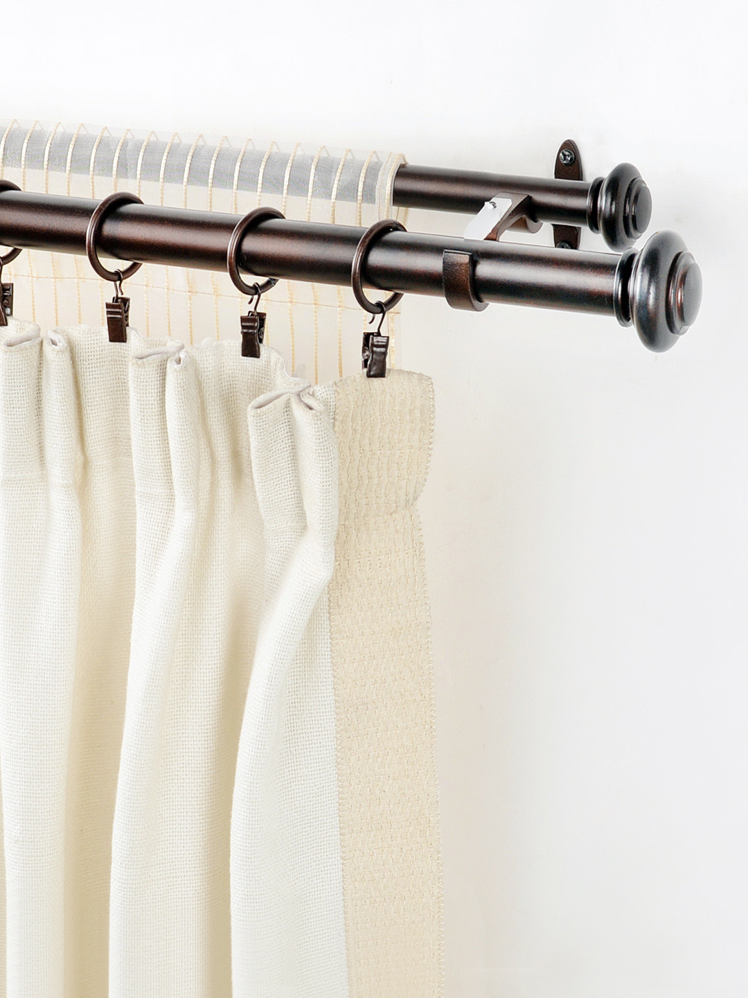 Buy Deco Window Set Of 2 Brown Iron Extendable Curtain Rods With