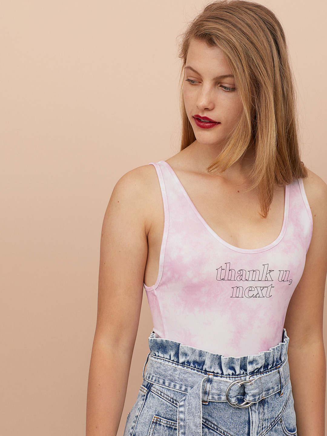 Buy H&M Women Pink Printed Jersey Body Bodysuit for Women 10481834