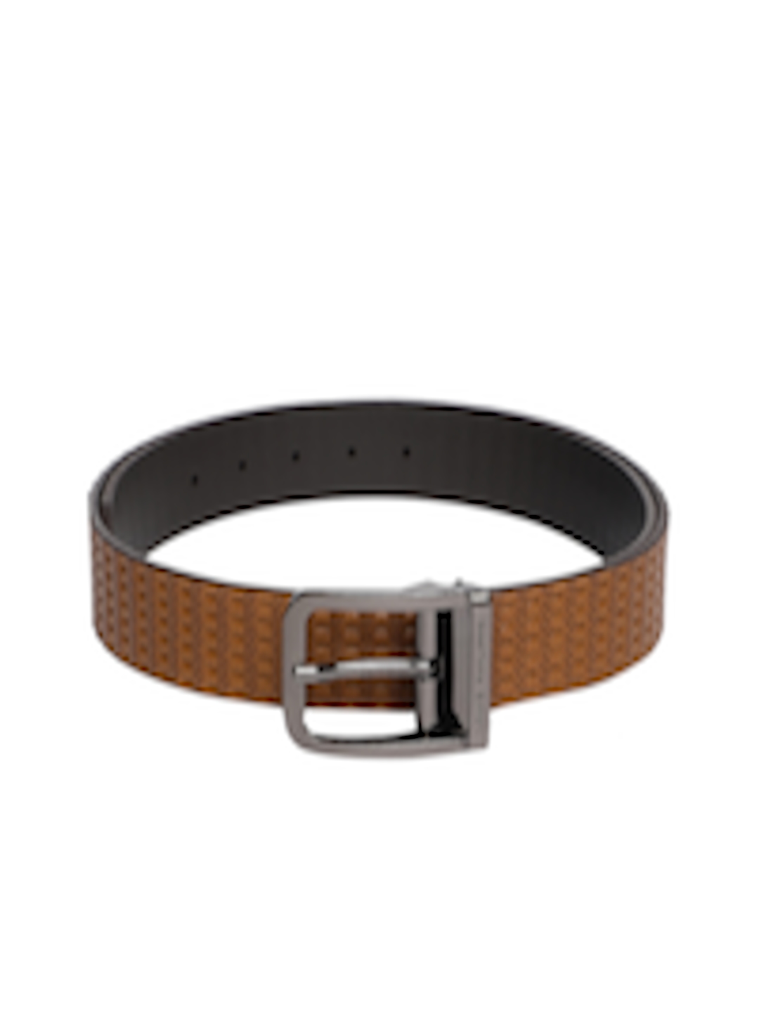 Buy Louis Philippe Men Brown & Black Textured Reversible Leather Belt - Belts for Men 10485252 ...