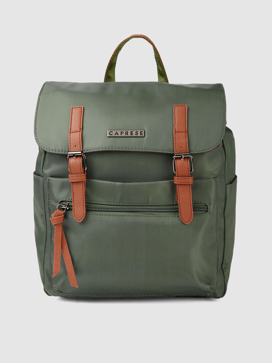 Buy Caprese Women Olive Green Solid Backpack Backpacks for Women