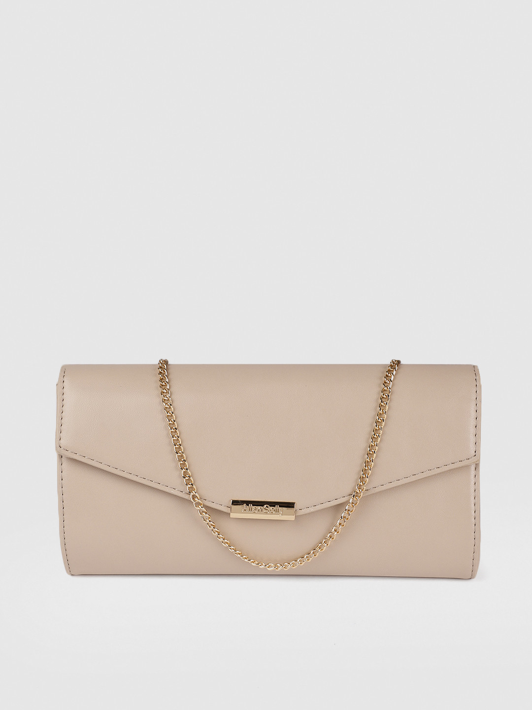 Buy Allen Solly Beige Solid Envelope Clutch Clutches for Women