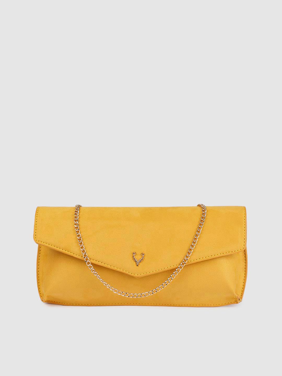 Buy Allen Solly Yellow Solid Envelope Clutch Clutches for Women