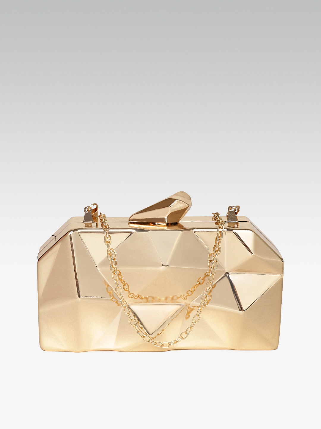 Buy 20Dresses Gold Toned Solid Box Clutch Clutches for Women 10489602 Myntra