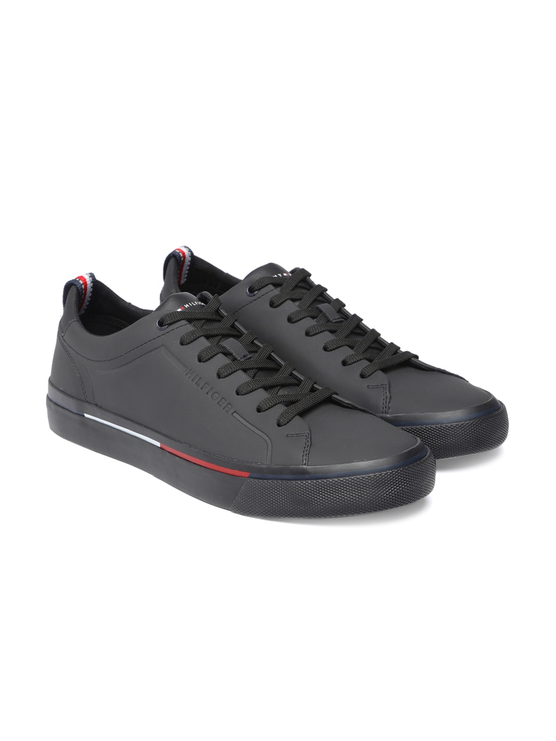 black leather tommy hilfiger shoes