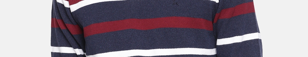 Buy Parx Men Red & Navy Blue Striped Sweater - Sweaters for Men ...