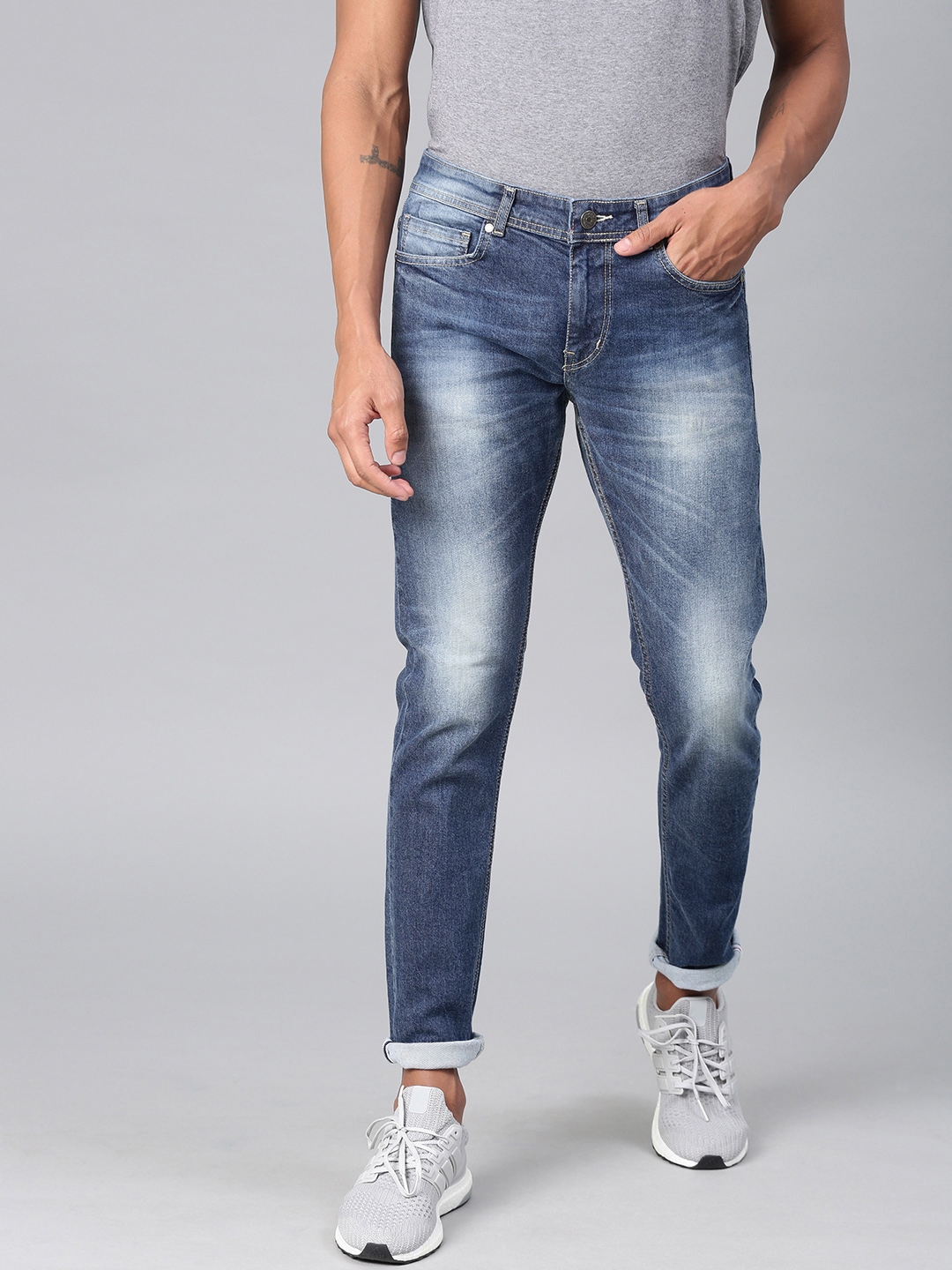 slim fit mid rise jeans