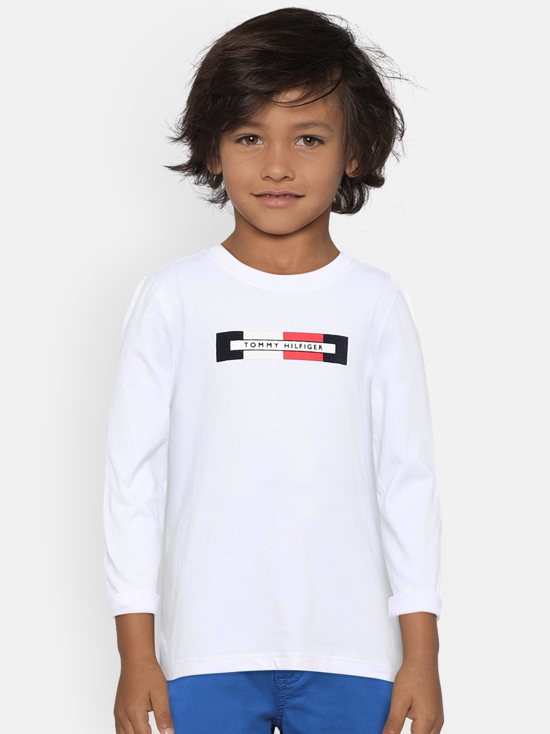 Buy Tommy Hilfiger Boys White Printed Round Neck T Shirt - Tshirts for ...