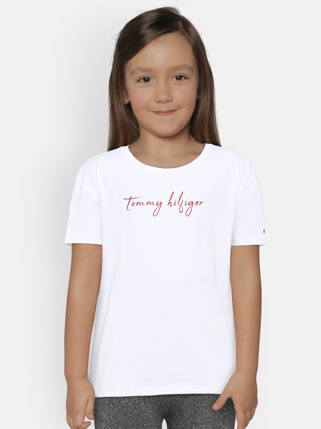 Buy Tommy Hilfiger Girls White Printed Round Neck T Shirt Tshirts for