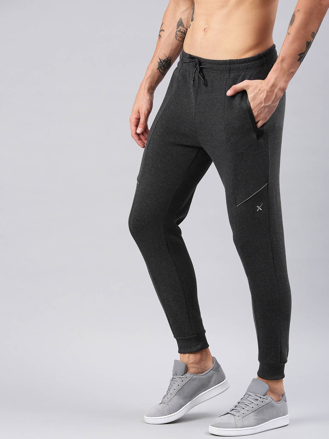 hrx grey track pants