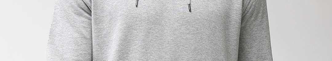 Buy Marks & Spencer Men Grey Melange Solid Hooded Sweatshirt ...