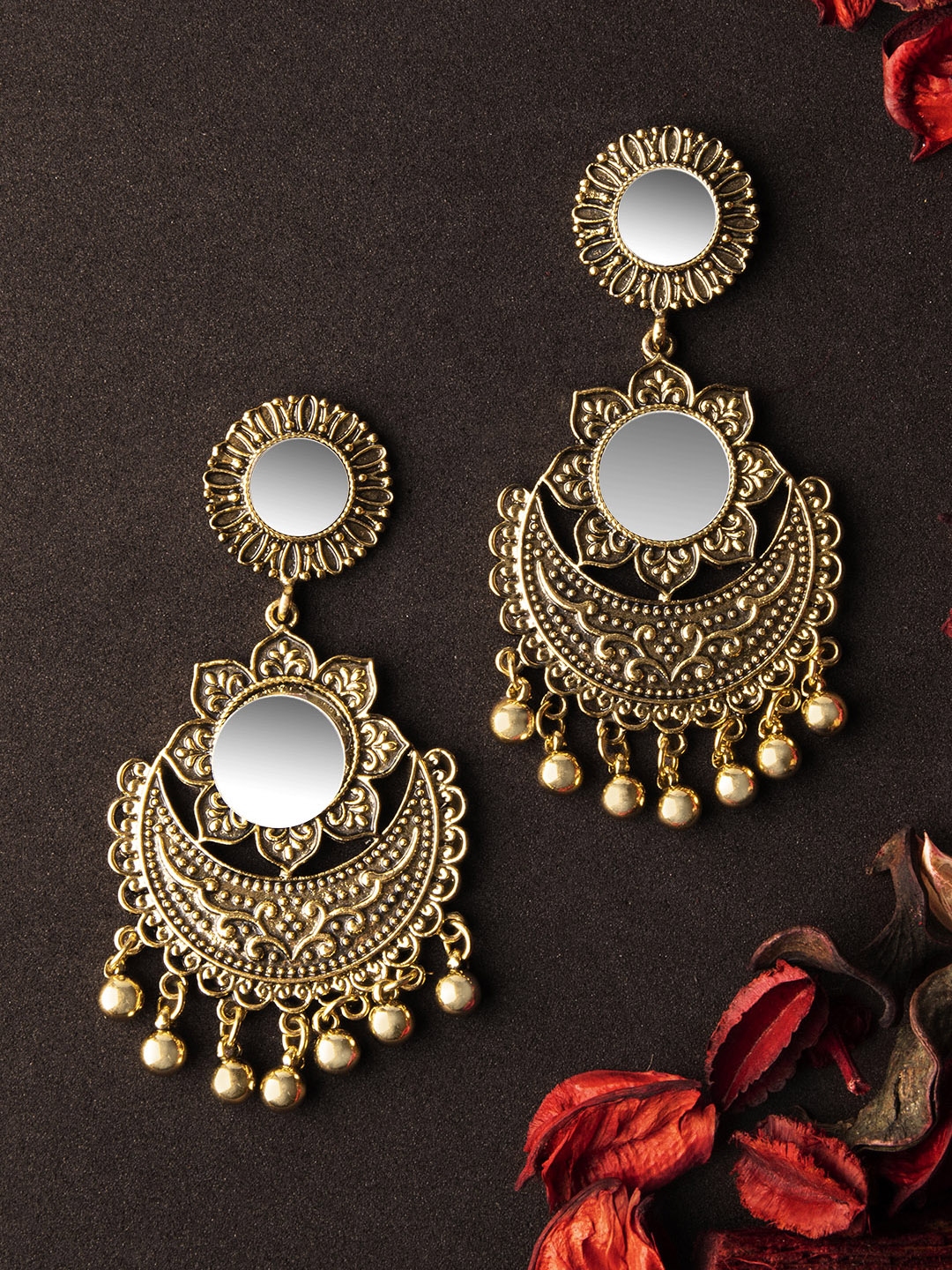 Buy Rubans Gold Toned Contemporary Drop Earrings - Earrings for Women 10502760 | Myntra