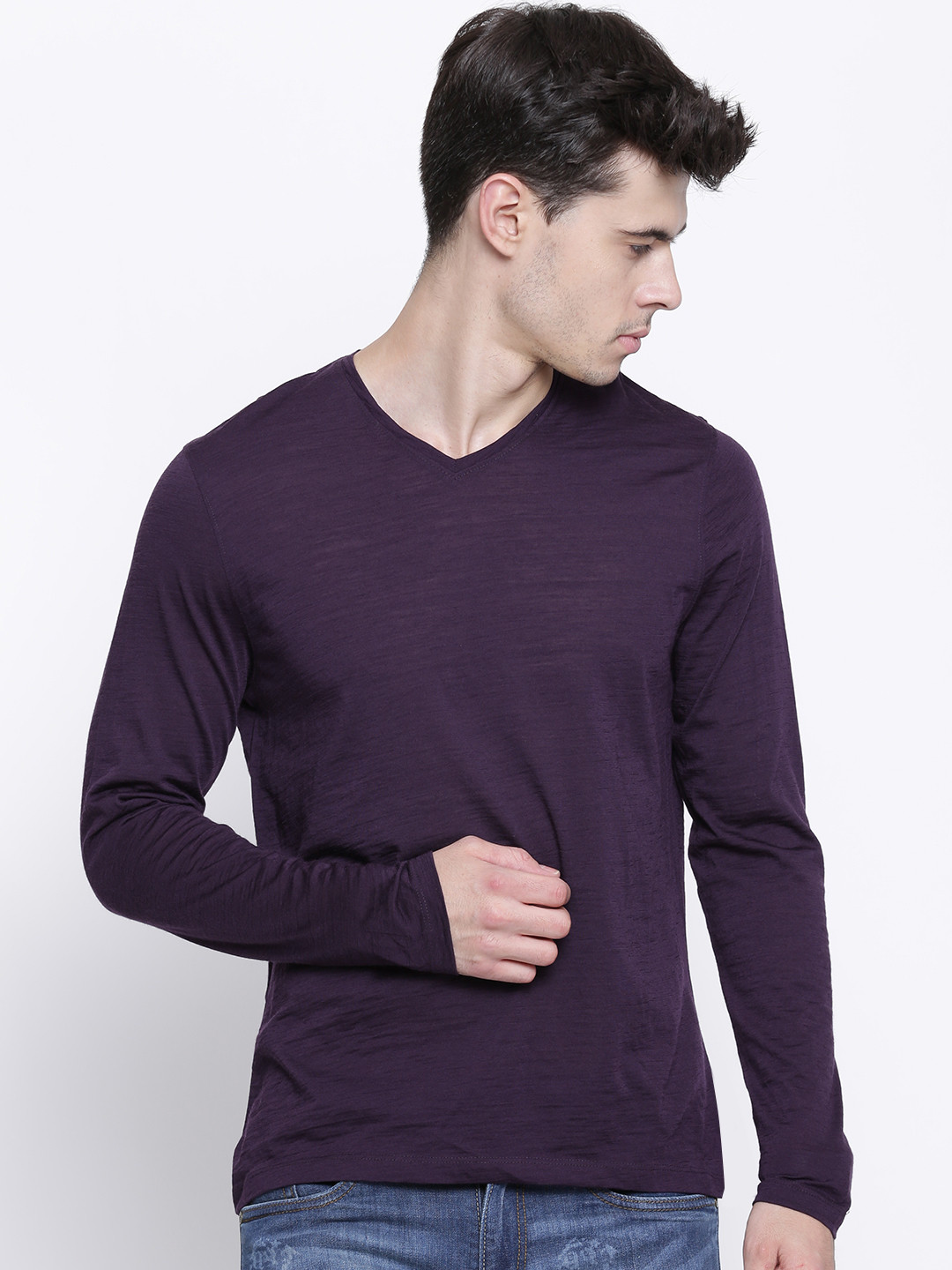 Buy Blackberrys Purple Merino Wool T Shirt Tshirts for Men 1051448