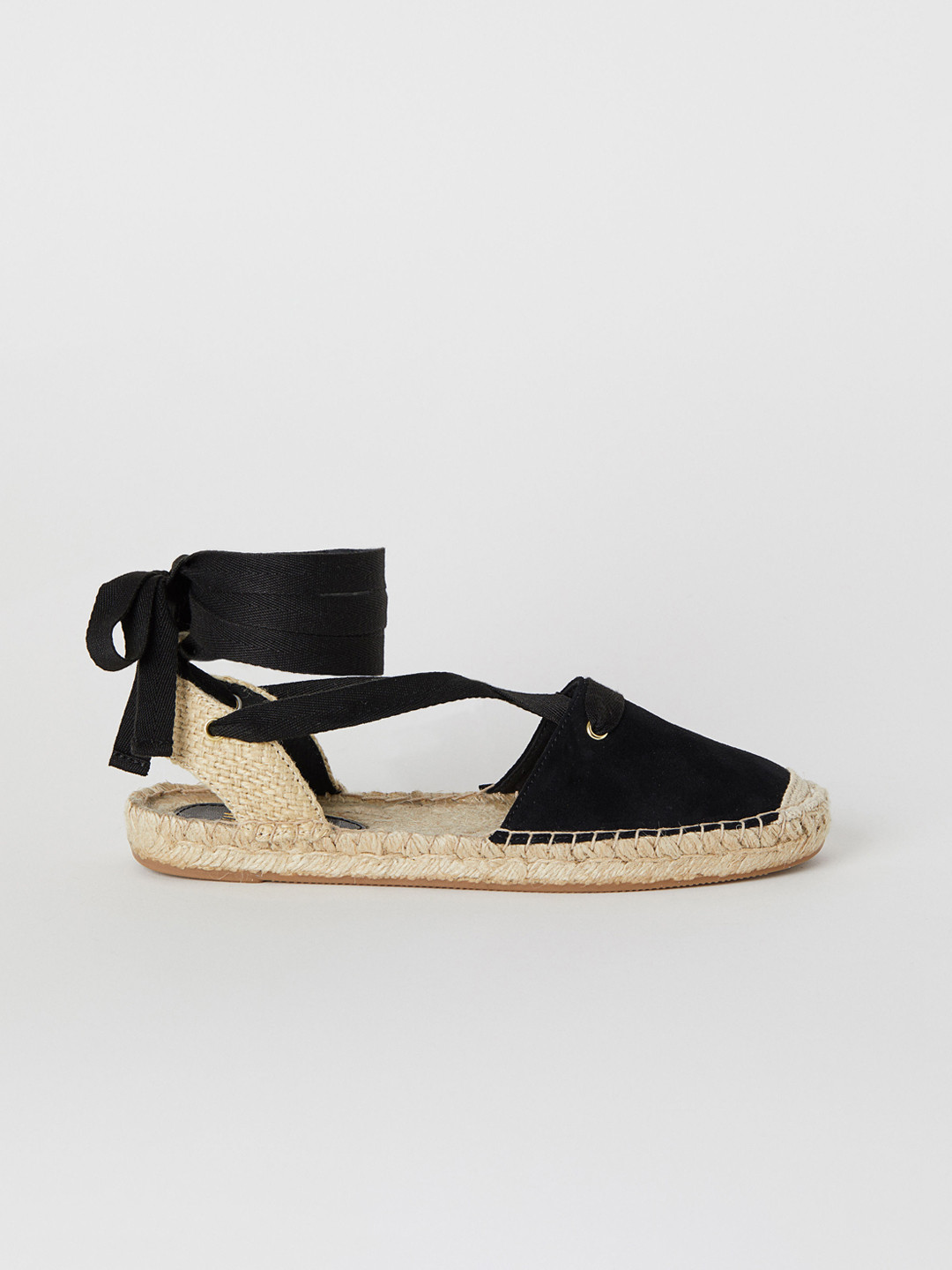 Buy H&M Women Black Espadrilles With Lacing Flats for Women 10515040