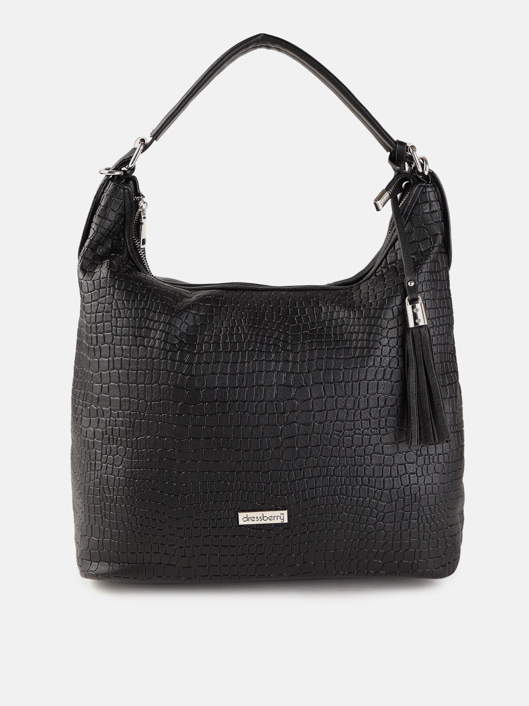 Buy DressBerry Black Croc Pattern Hobo Bag Handbags for Women