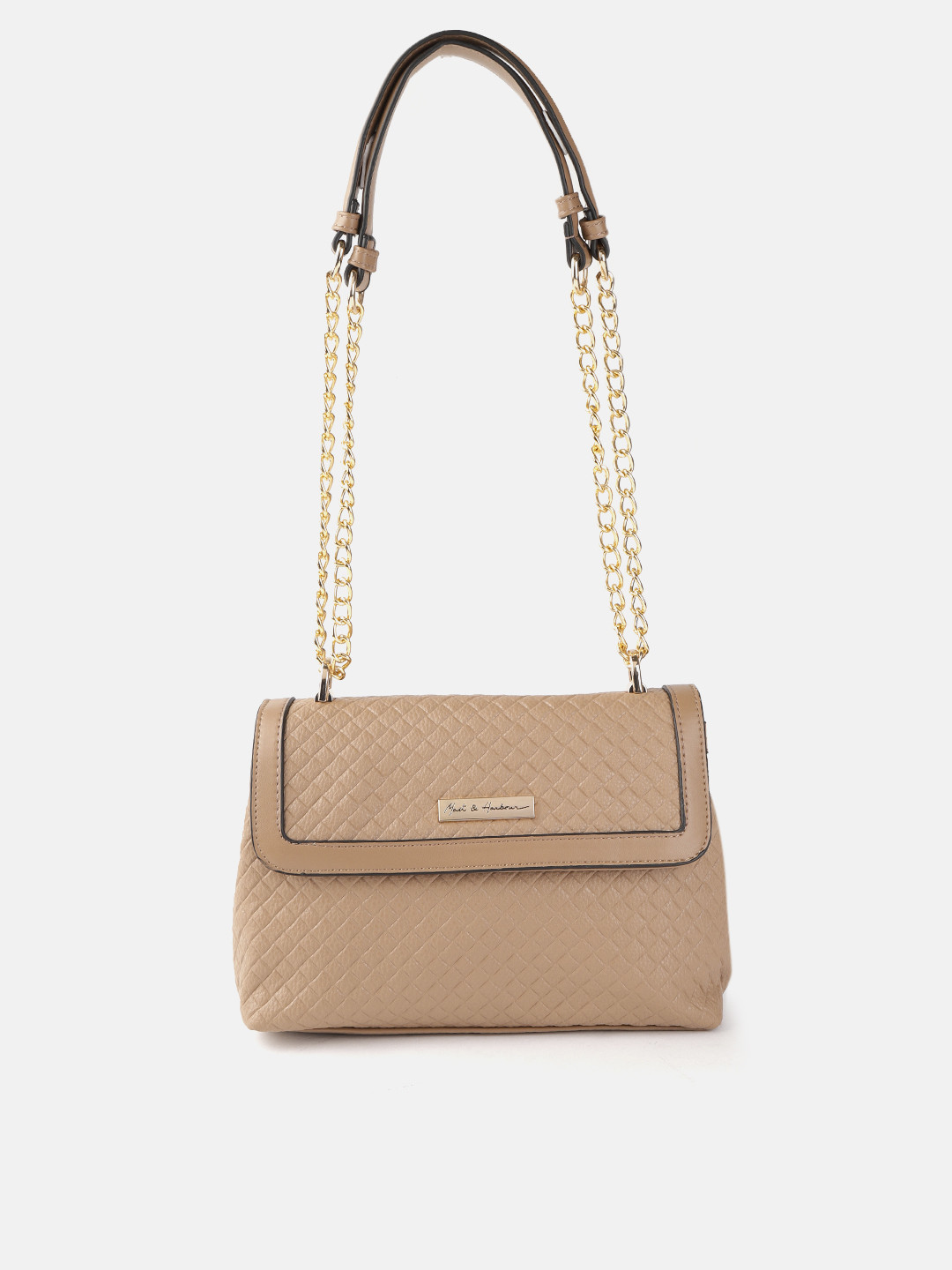 Buy Mast & Harbour Beige Textured Shoulder Bag Handbags for Women