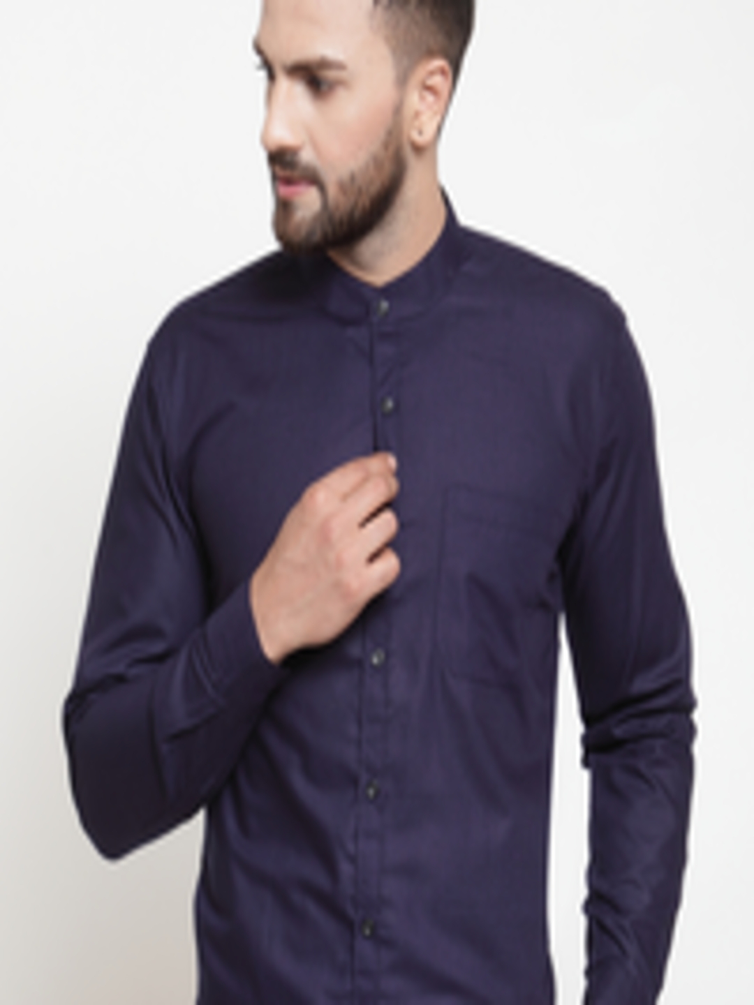 Buy JAINISH Men Navy Blue Classic Slim Fit Solid Formal Shirt - Shirts ...