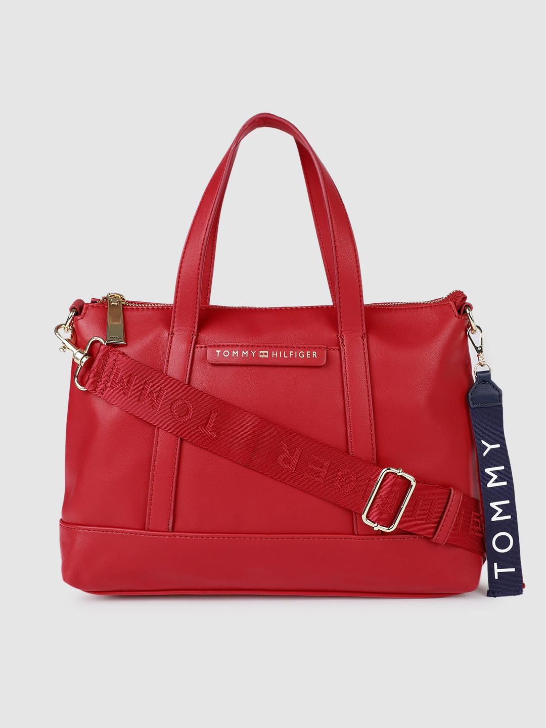 Buy Tommy Hilfiger Red Solid Handheld Bag Handbags for Women 10524998