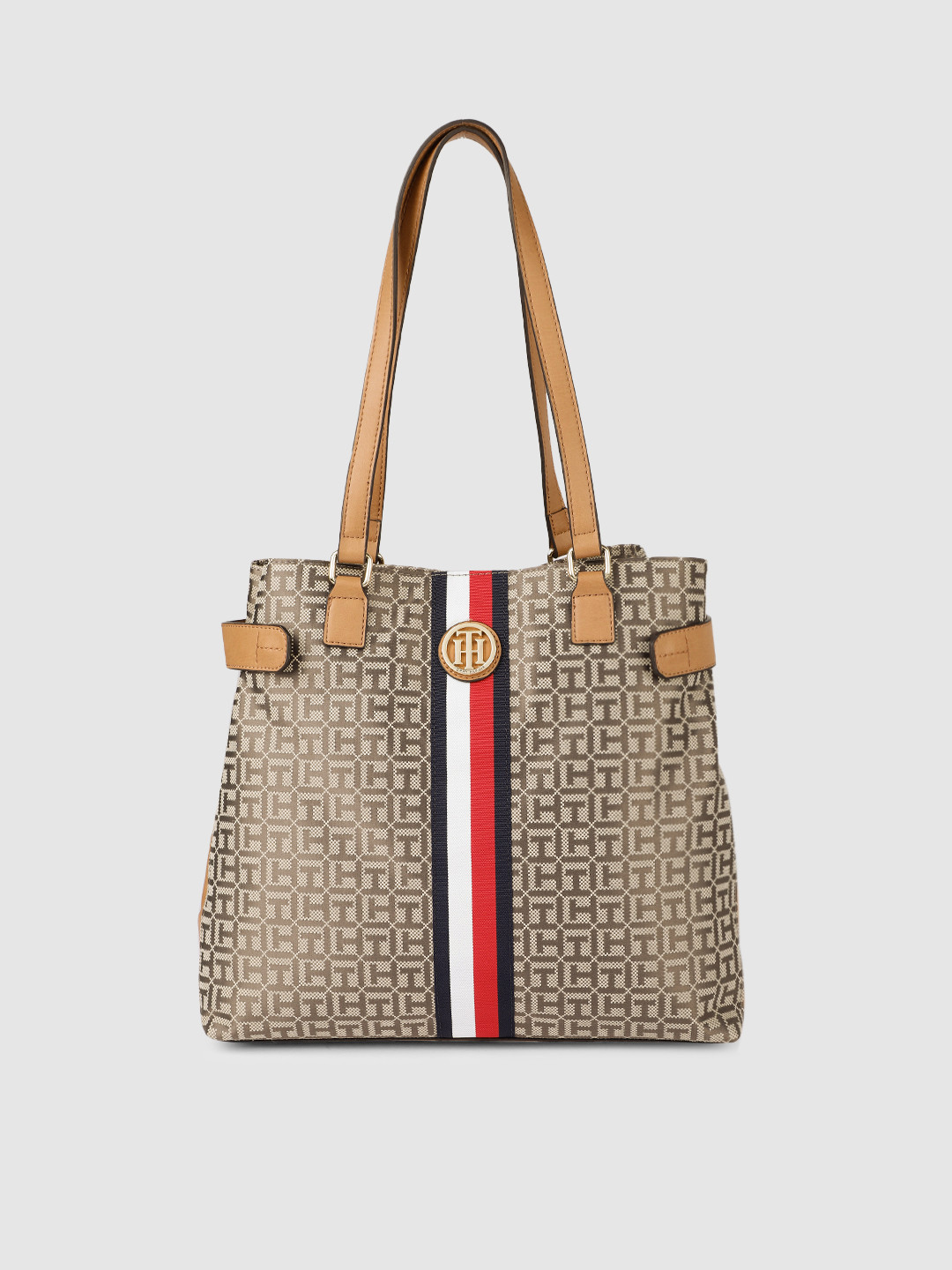 Buy Tommy Hilfiger Beige Printed Shoulder Bag Handbags for Women