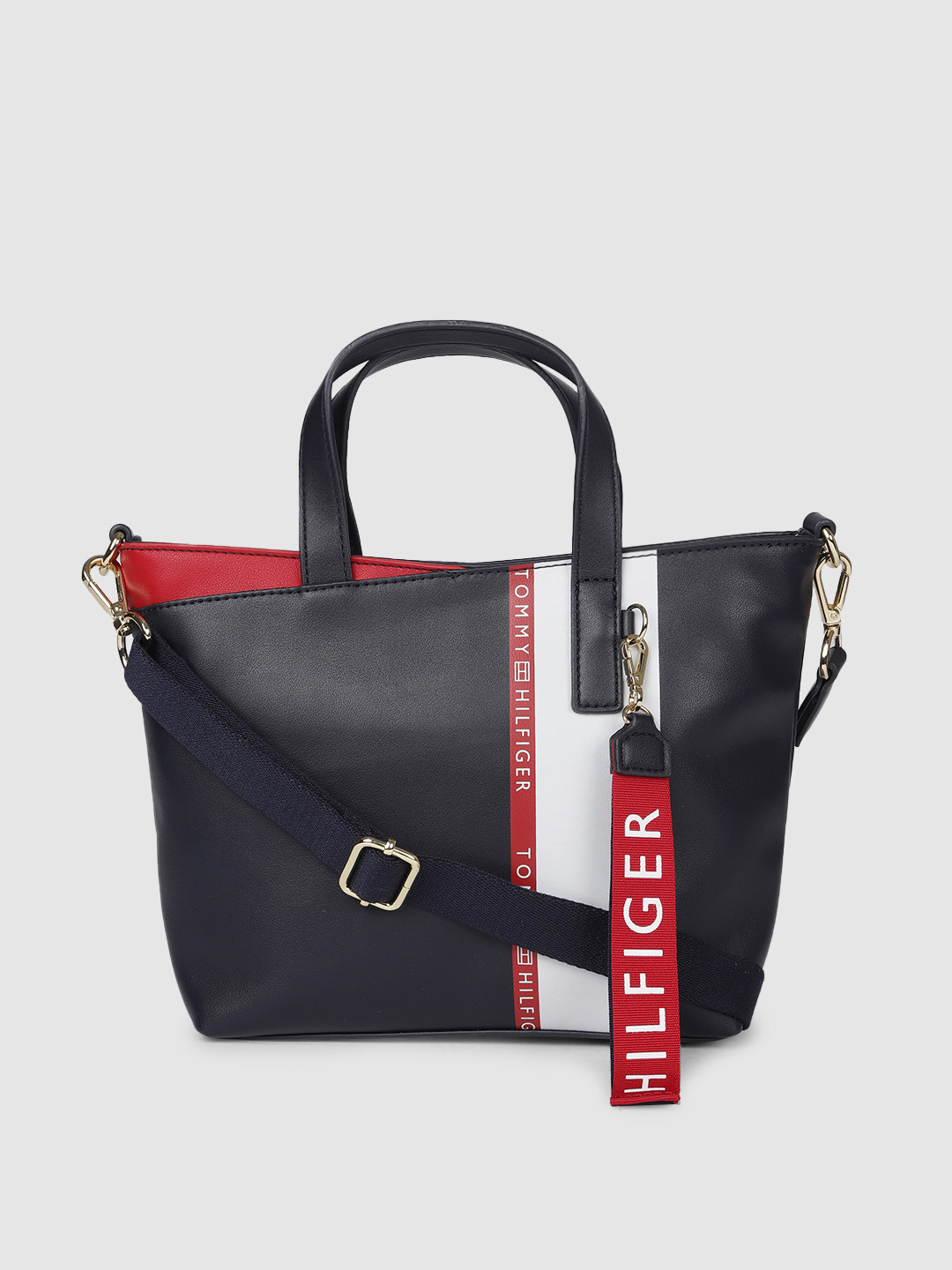 Buy Tommy Hilfiger Navy Blue Solid Handheld Bag Handbags for Women