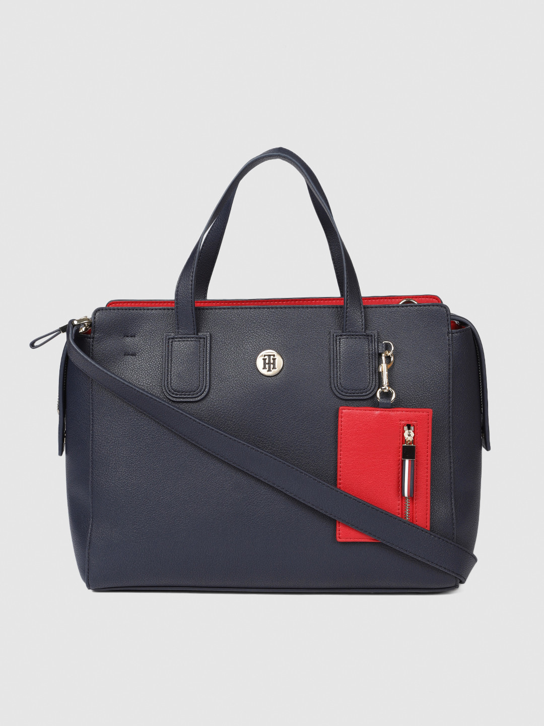 Buy Tommy Hilfiger Navy Blue Solid Handheld Bag Handbags for Women