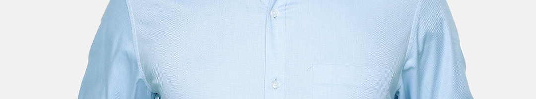 Buy Louis Philippe Men Blue Slim Fit Self Design Formal Shirt - Shirts for Men 10525316 | Myntra