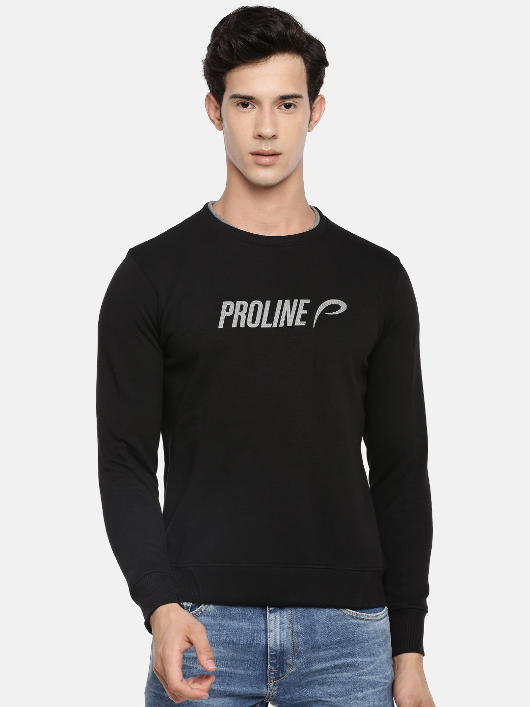Buy Proline Active Men Black Printed Sweatshirt Sweatshirts for Men