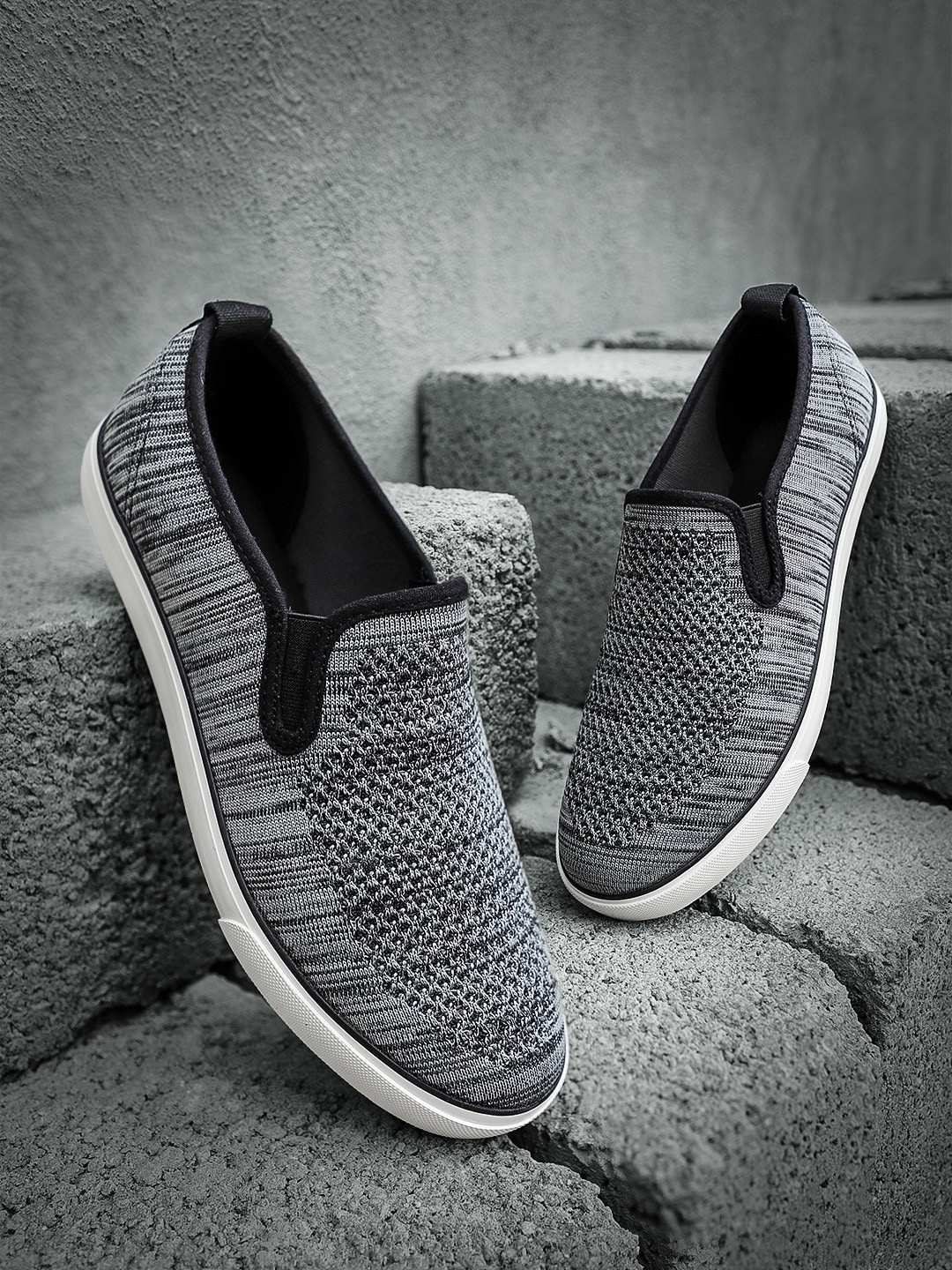 Buy The Roadster Lifestyle Co Men Grey Slip On Sneakers Casual Shoes