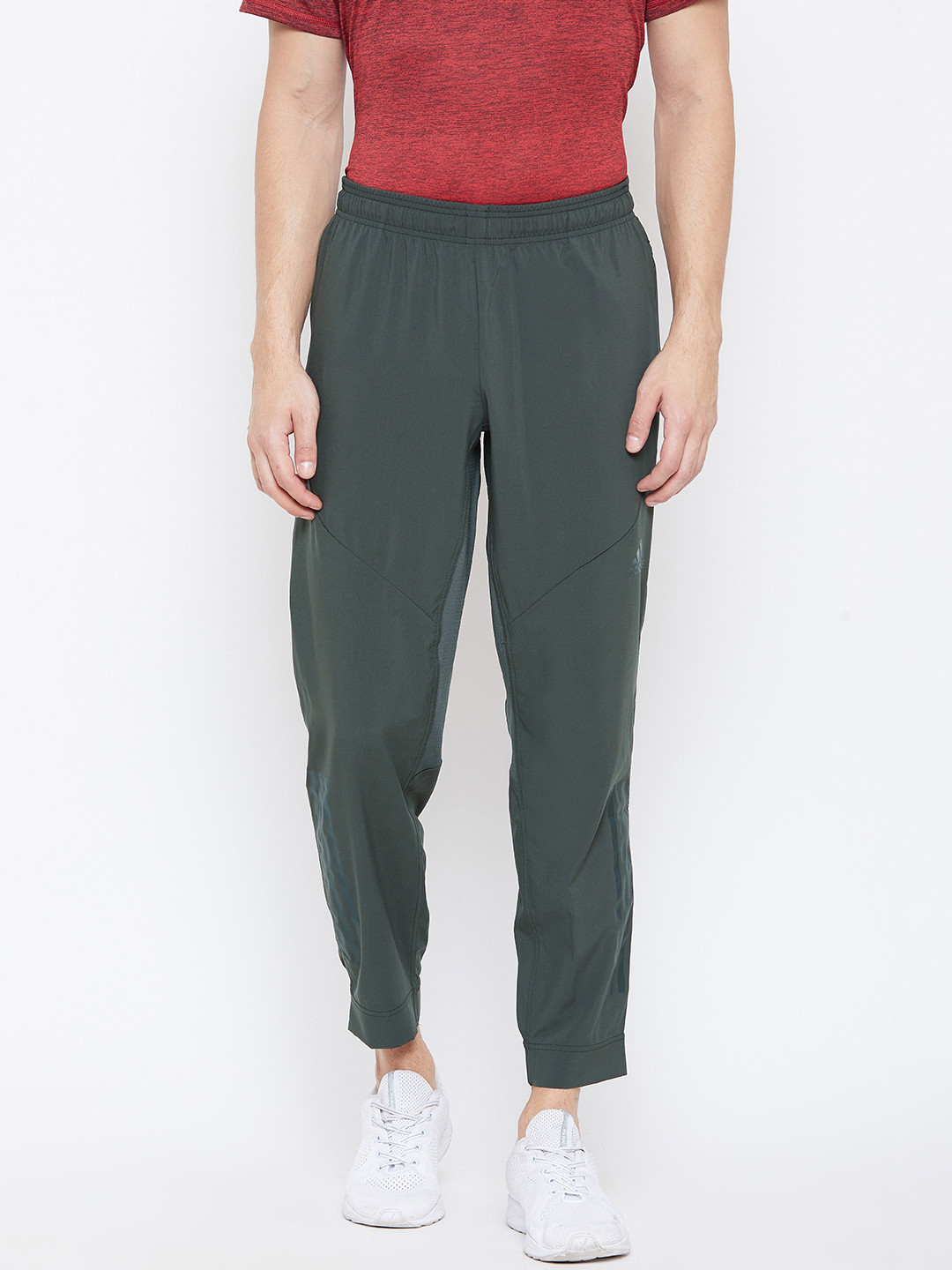 Buy ADIDAS Men Olive Green Climacool Woven Solid Training Joggers - Track Pants for Men 10528370 