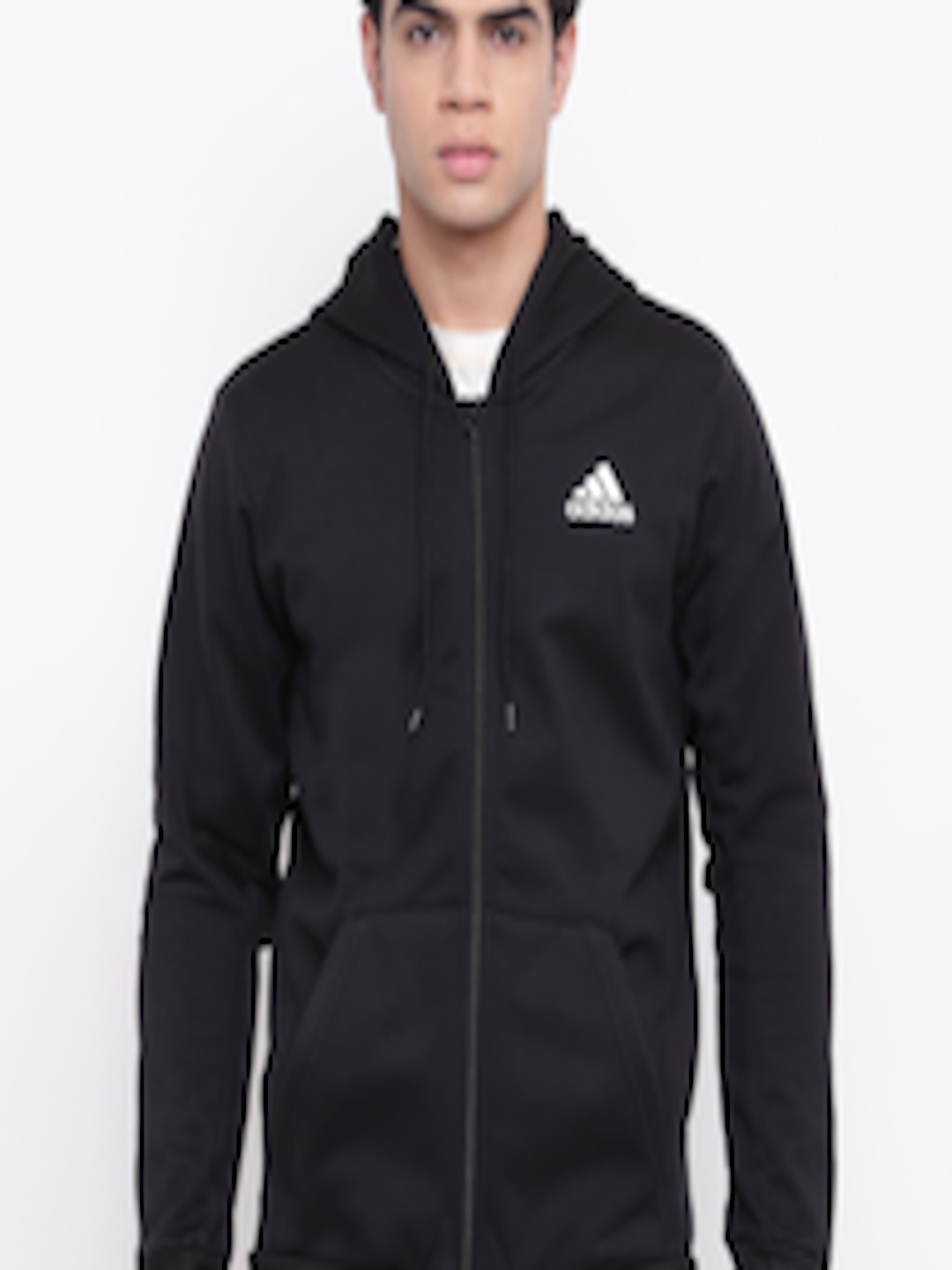 Buy ADIDAS Men Black Basketball SPT Full Zip Hooded Sweatshirt ...