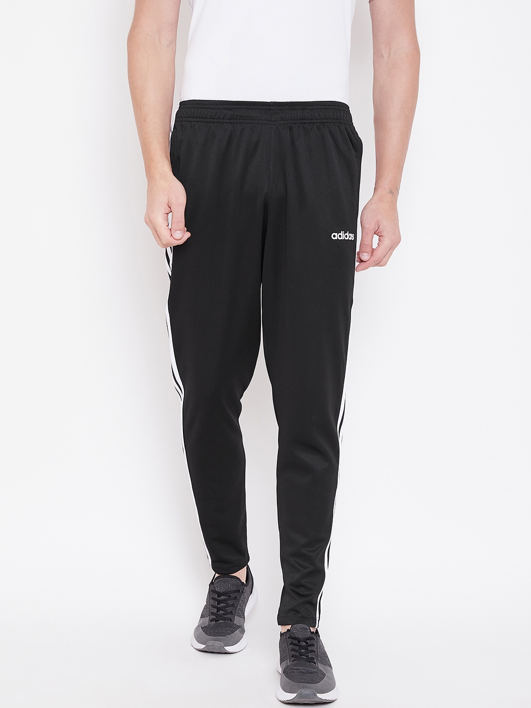 Buy ADIDAS Men Black Essentials Classics Solid Track Pants