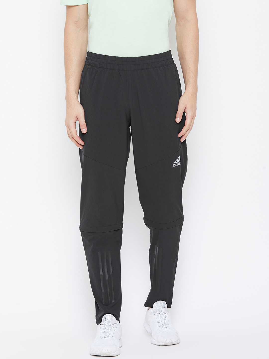 Buy ADIDAS Men Black 2 In 1 Woven Solid Training Track Pants Track