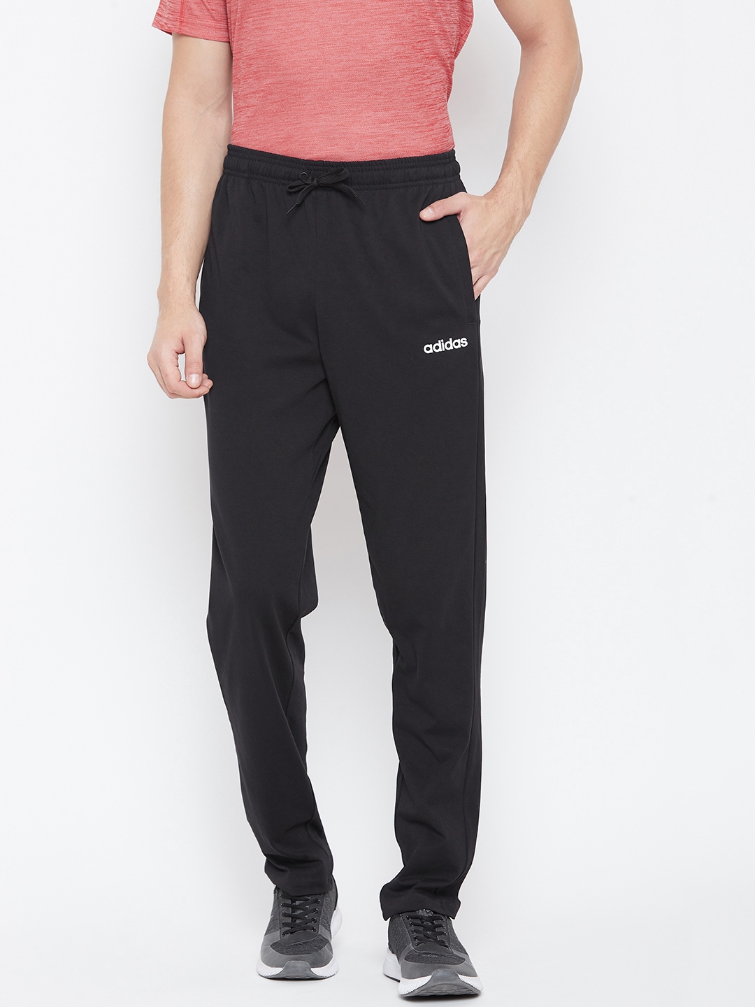 solid black track pants