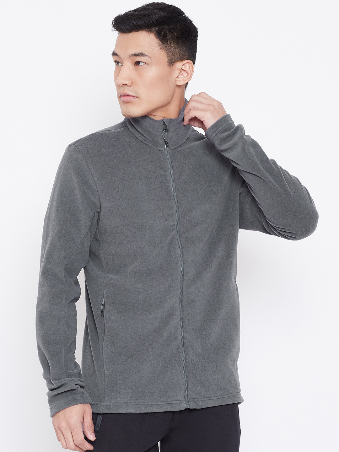 Buy ADIDAS Men Charcoal Grey Otdoor Terrex Tivid Fleece Solid