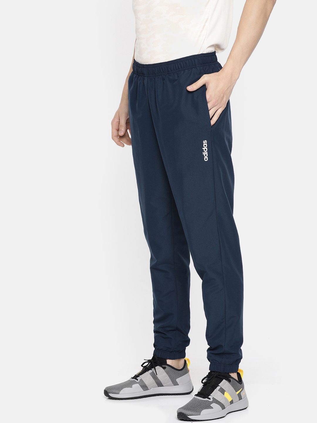 Buy ADIDAS Men Blue Solid Straight Fit PLN T STANFRD Joggers - Track ...