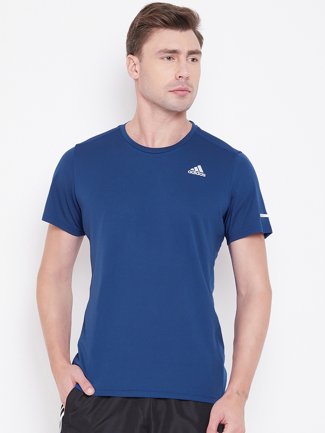 Buy ADIDAS Men Blue Solid RUN IT Round Neck T Shirt - Tshirts for Men ...