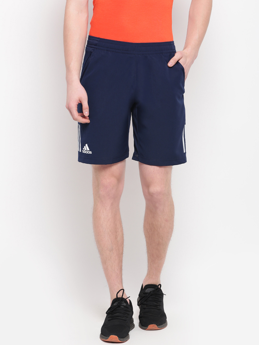 Buy ADIDAS Men Navy Blue Solid Club 3 Stripes Tennis Shorts Shorts