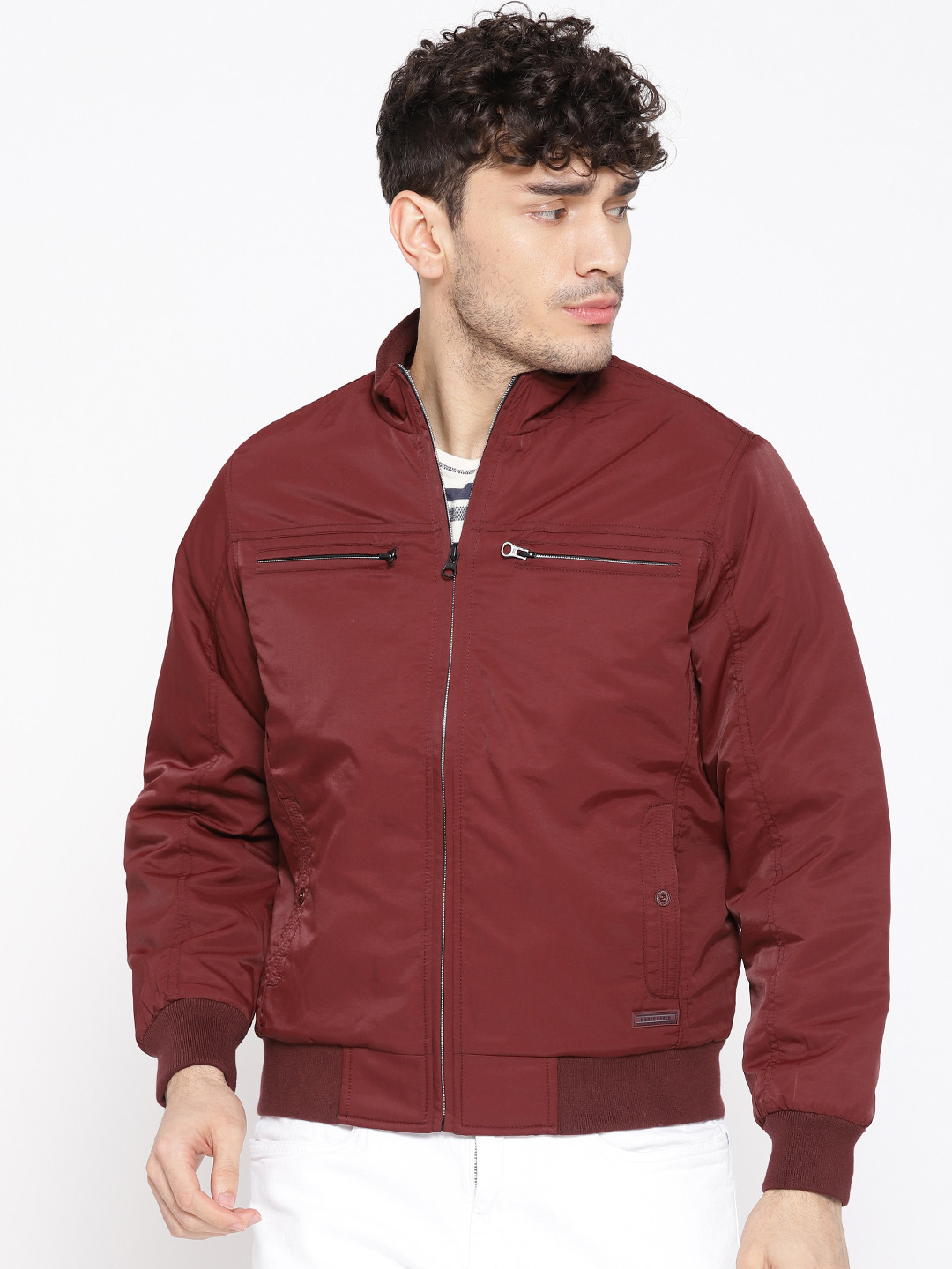 Buy Monte Carlo Men Maroon Solid Bomber Jacket Jackets for Men 10530970 Myntra