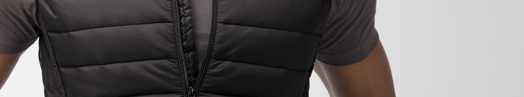 Buy Indian Terrain Men Black Solid Padded Jacket - Jackets for Men ...