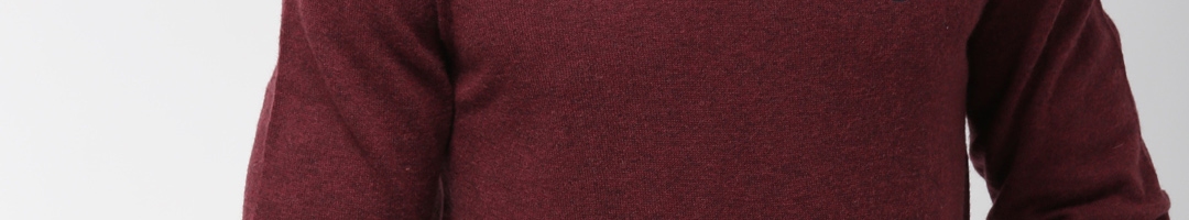 Buy Tommy Hilfiger Men Maroon Self Design Sweater - Sweaters for Men ...