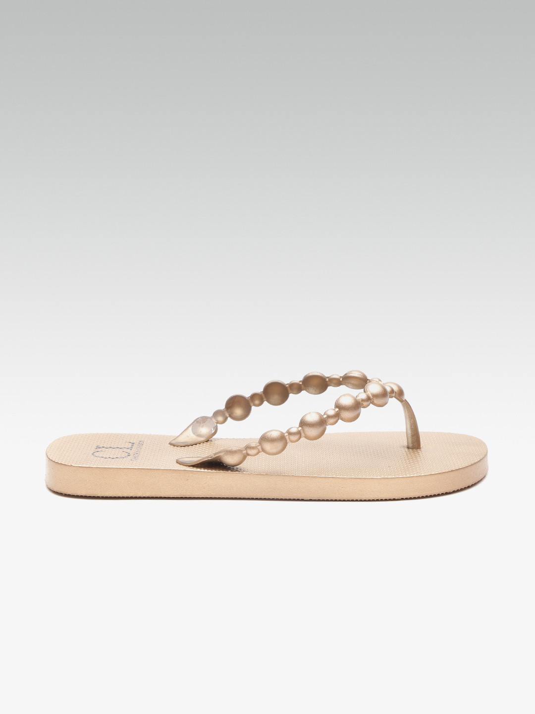 Buy Carlton London Women Gold Toned Solid Thong Flip Flops - Flip Flops for Women 10538100 | Myntra
